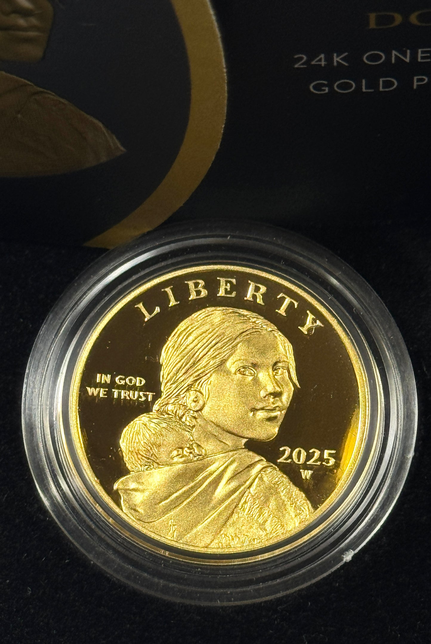 25th Anniversary Sacagawea 2025 Golden Dollar 24K One Half-Ounce Gold Proof Coin