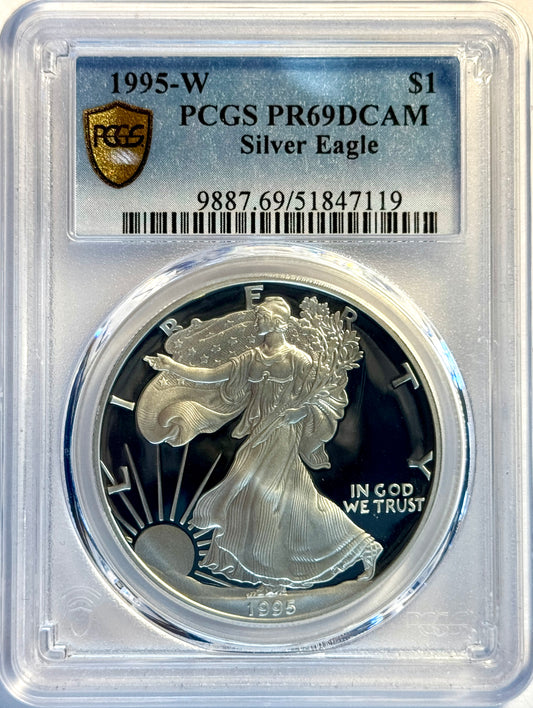1995-W Proof Silver American Eagle - PCGS PR69 DCAM - Key Date!