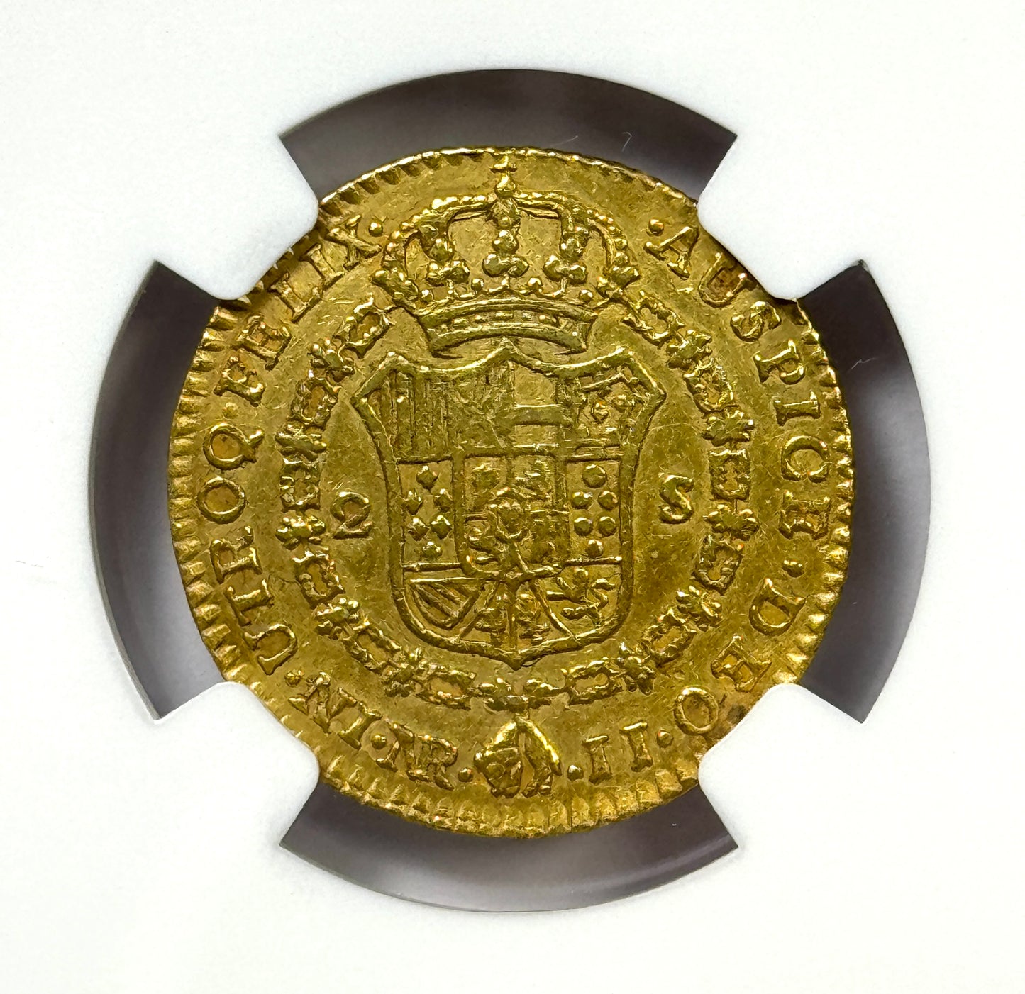 1792 NRJJ Colombia Gold Charles IV 2 Escudos Gold Coin 2E - AU Details NGC