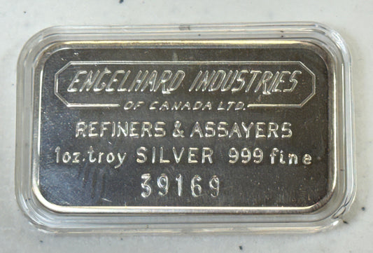 1968 Vintage Engelhard Industries of Canada 2nd srs. 1oz Blast White Silver Bar