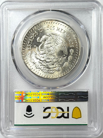 1985 Mexico Silver Onza Libertad - MS66 NGC Sanchez Collection Label - Lustrous Coin!