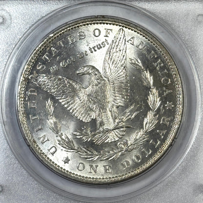 1886 Morgan Silver Dollar MS63 PCGS Rattler OGH - Very Lustrous Coin!