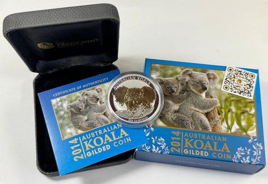2014-P Australian Koala Gilded 1 oz Silver Coin in OGP