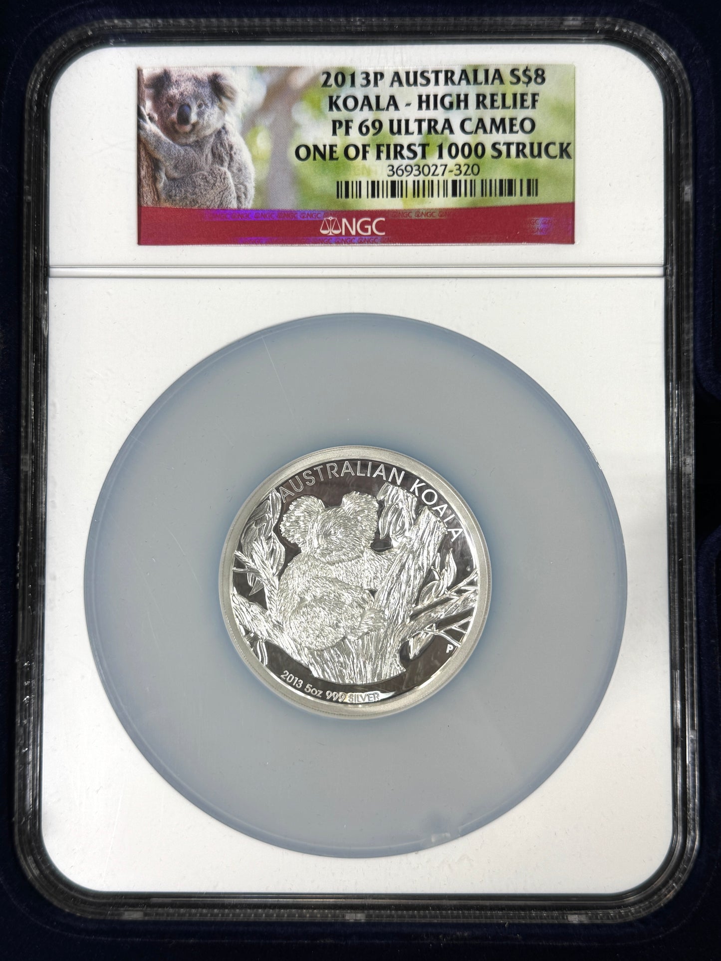 2013-P Australia Proof Koala High Relief 5 oz Silver NGC PF69 UC 1 of First 1000 Struck