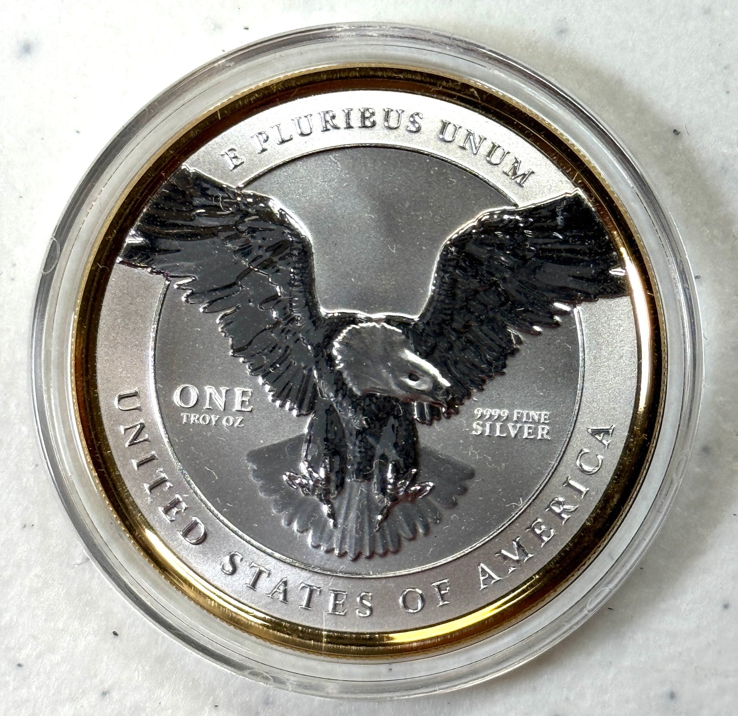 2024 Donald Trump 1 oz Silver Presidential Medal Gold Gilded in Capsule