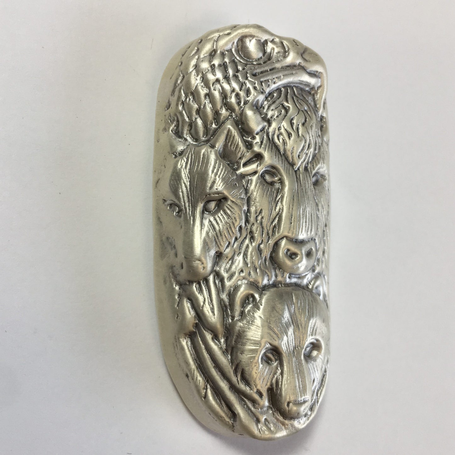 Bison B. Hand Poured 5 Oz Shaped Silver Bar - 4 Animal Totem - Eagle, Wolf, Bear, Bison in Original Packaging