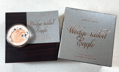 2026 Niue Native Impressions WEDGE TAILED EAGLE 1 Oz Silver Incuse Rose-Gold in OGP