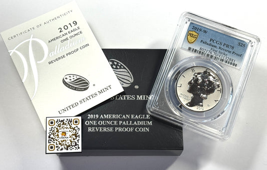 2019-W $25 Reverse Proof Palladium Eagle PR70 PCGS First Strike - with U.S. Mint OGP
