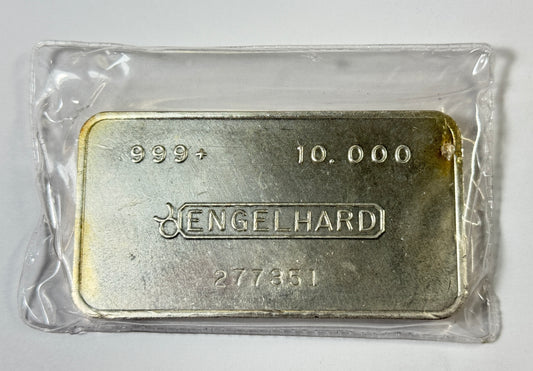 1984 Vintage 2nd Series Engelhard 10 oz Silver Bar Bull-Mark! Sealed!!