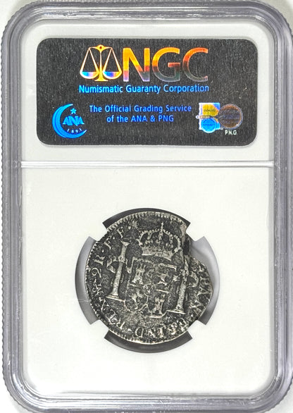 1783-Mo FF Colonial Mexico 2 Reales El Cazador Shipwreck Coin NGC Certified