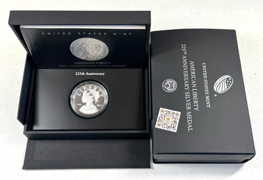2017-P Proof American Liberty 225th Anniversary Silver Medal US Mint Box & COA