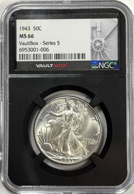 1943-P Walking Liberty Half Silver Dollar MS66 NGC - VaultBox Series 5