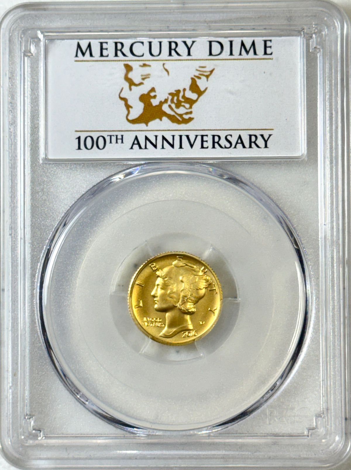2016-W Gold Mercury Dime 1/10 oz Gold Coin - PCGS SP70 - First Strike!