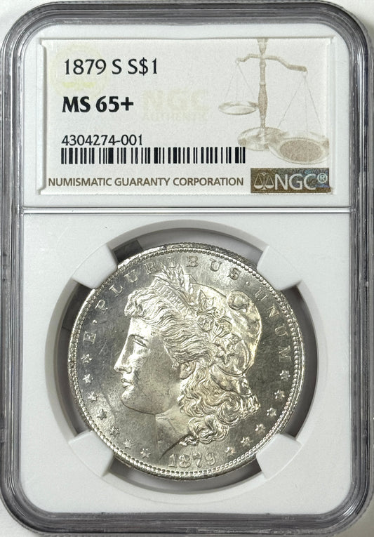 1879-S Morgan Silver Dollar MS65+ NGC - Very Lustrous Coin