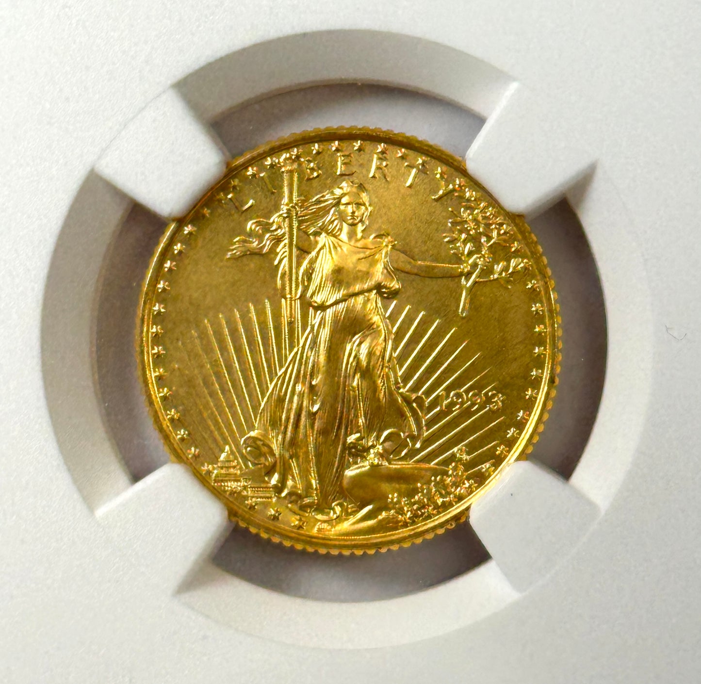 1993 $10 Gold American Eagle - 1/4 Oz Gold - NGC MS69 - Scarce Key Date