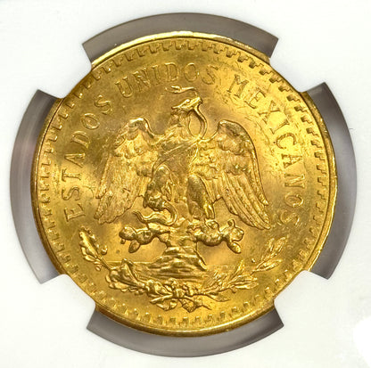 1943 Mexico 50 Pesos Centenario BU Gold Coin MS62 NGC - KEY DATE!