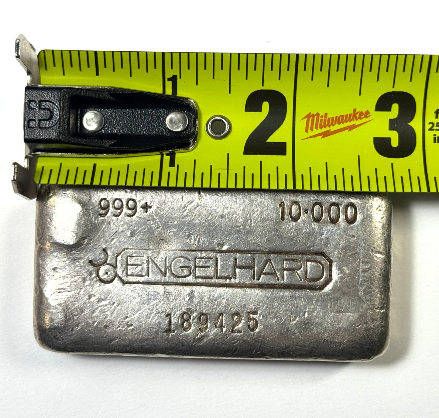 Vintage 5th Series Floating Decimal Variation Engelhard 10 oz Silver Bar Bull-Mark!