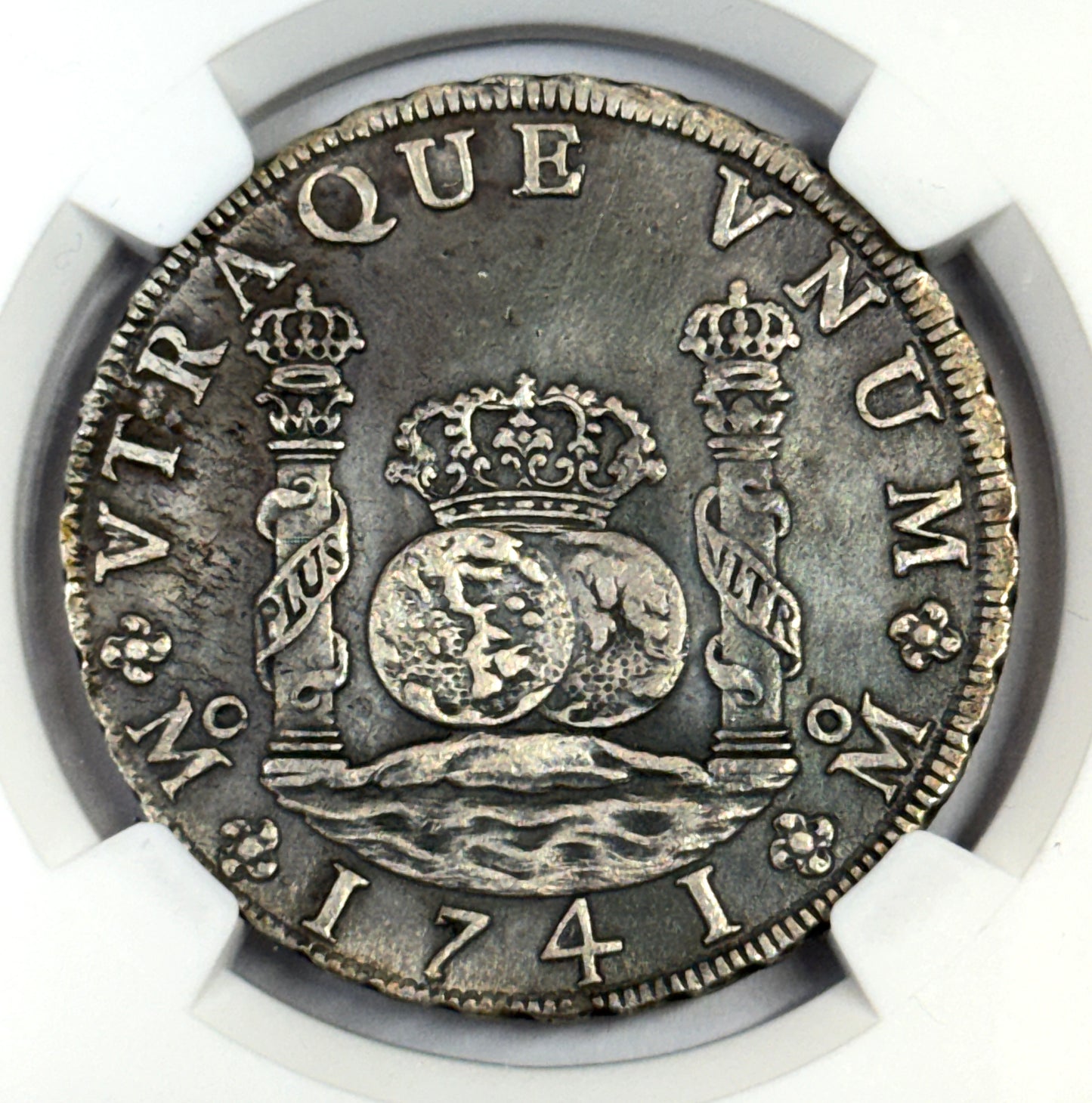 1741 Mexico 8 Reales Silver Coin AU Details - NGC Great Details Nice Seafoam Toning!
