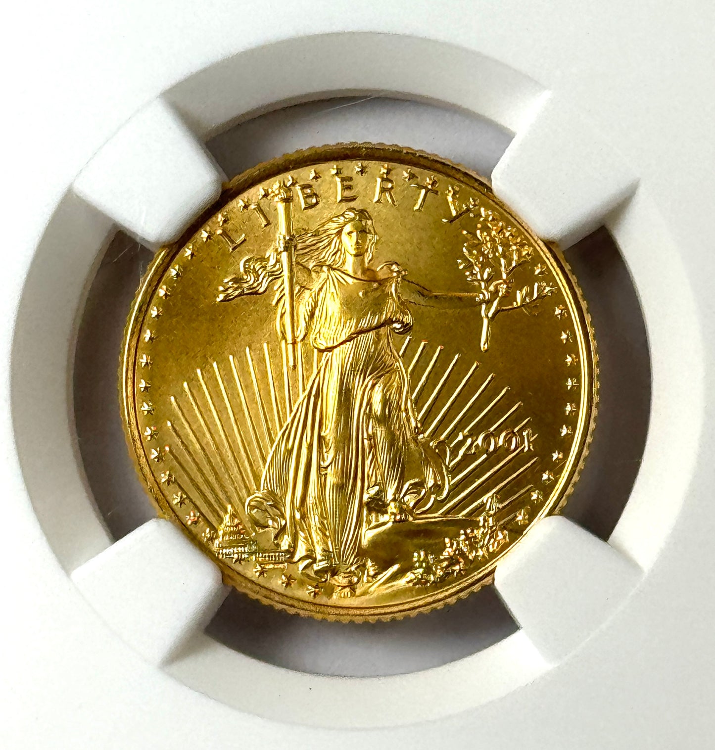 2001 $10 Gold American Eagle - 1/4 Oz Gold - NGC MS69 - Scarce Key Date