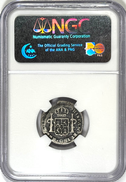 1783-Mo FF Colonial Mexico Real El Cazador Shipwreck Coin NGC Certified