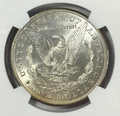 1886-P Morgan Silver Dollar NGC MS66 - Subtle Rainbow Toned - Lustrous Reverse