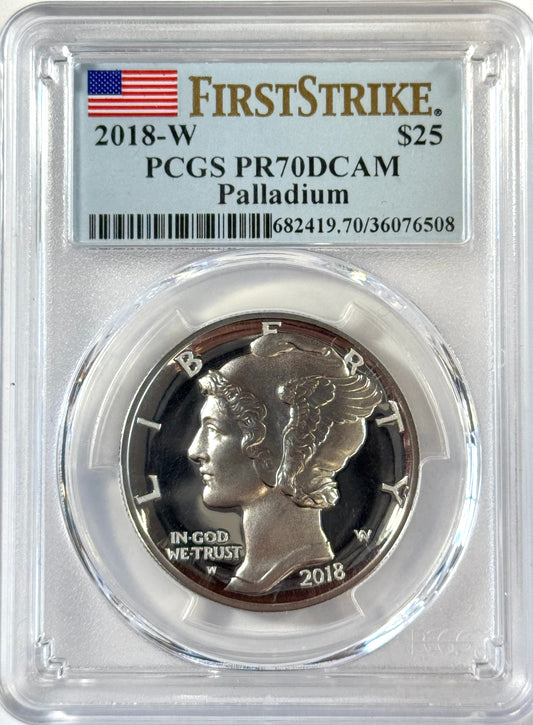 2018-W $25 Proof Palladium American Eagle 1 oz PCGS PR70 DCAM