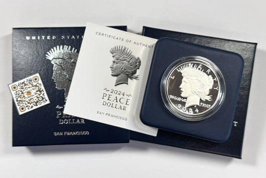 2024-S Peace Silver Dollar, San Francisco Mint - U.S. Mint OGP - New