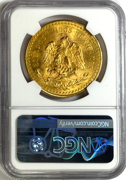 1943 Mexico 50 Pesos Centenario BU Gold Coin MS62 NGC - KEY DATE!