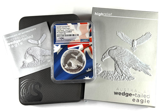 2018-P Australia Proof Wedge-Tailed Eagle Silver NGC PF70UC FR MERCANTI in OGP
