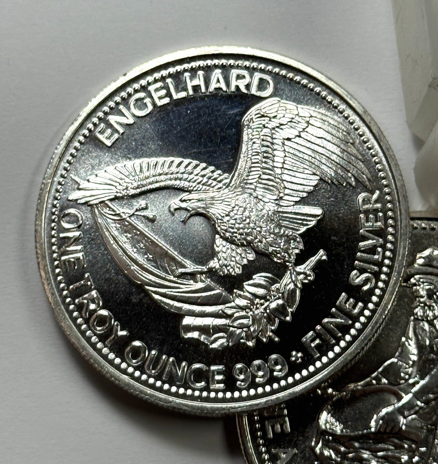 1984 Engelhard Prospector Eagle Reverse Blast white 1 OZ Silver Round