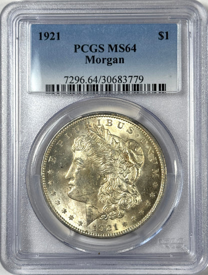 1921-P Morgan Silver Dollar PCGS MS64