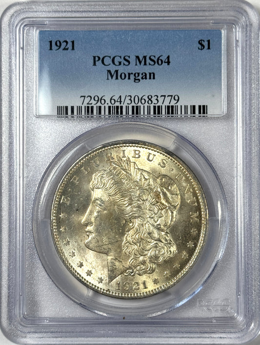1921-P Morgan Silver Dollar PCGS MS64