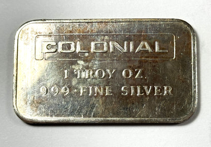 Vintage Rare Engelhard Colonial 1 oz Silver Commercial Bar 1k Mintage!