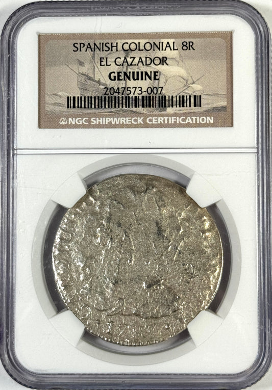 1783-Mo FF Colonial Mexico 8 Reales El Cazador Shipwreck Coin NGC Certified