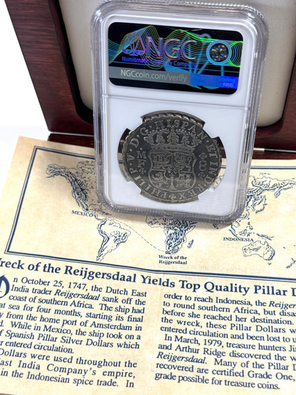 1741 Mexico 8 Reales Silver Coin AU Details - NGC Great Details Nice Seafoam Toning!
