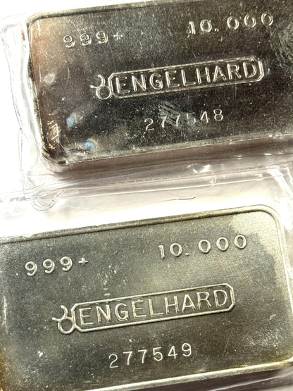 1984 Vintage 2nd Series Engelhard 10 oz Consecutive Silver Bars - Sealed!