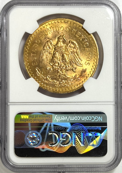 1944 Mexico 50 Pesos Centenario BU Gold Coin MS63 NGC - Freshly Graded!