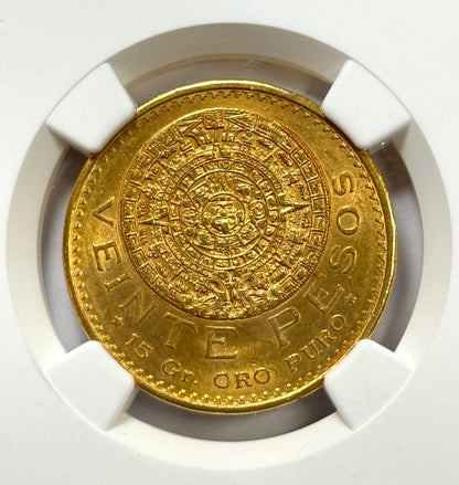 1917 Mexico 20 Pesos BU Gold Coin MS62 NGC - First Year! KEY DATE!