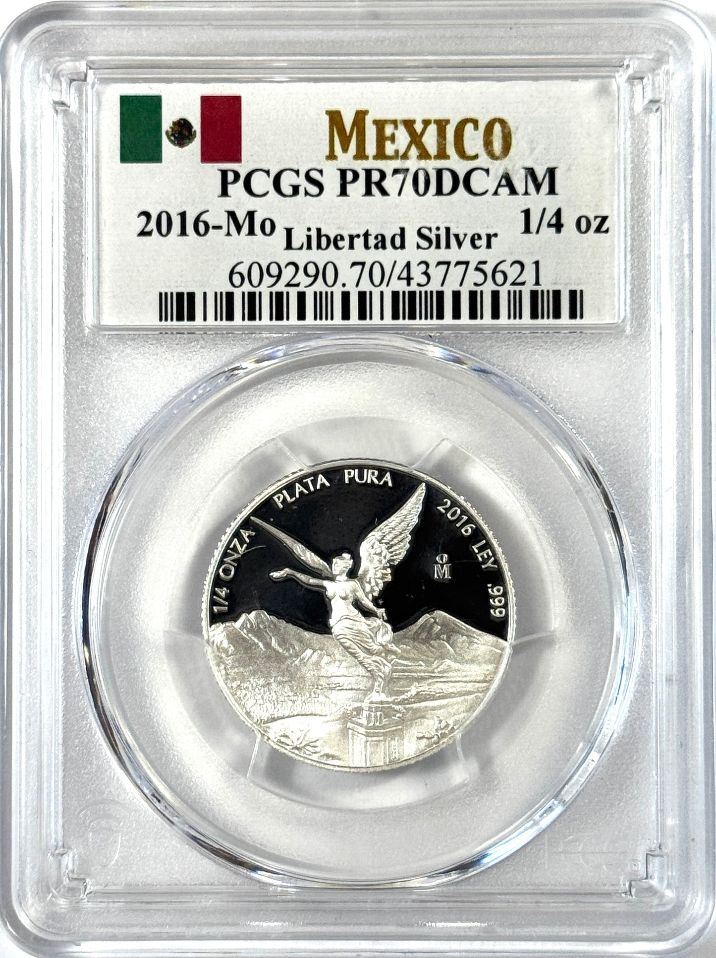 2016 Mexico 1/4 oz Proof Silver Libertad - PR70DCAM PCGS - Mexican Flag Label