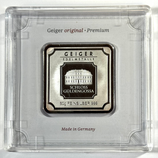 Geiger Edelmetalle Security Line 50 Gram .999 Fine Silver - In Assay