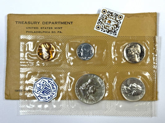 1956 U.S Mint Silver Proof Set TYPE-1 Franklin Half Dollar - Scarce Type