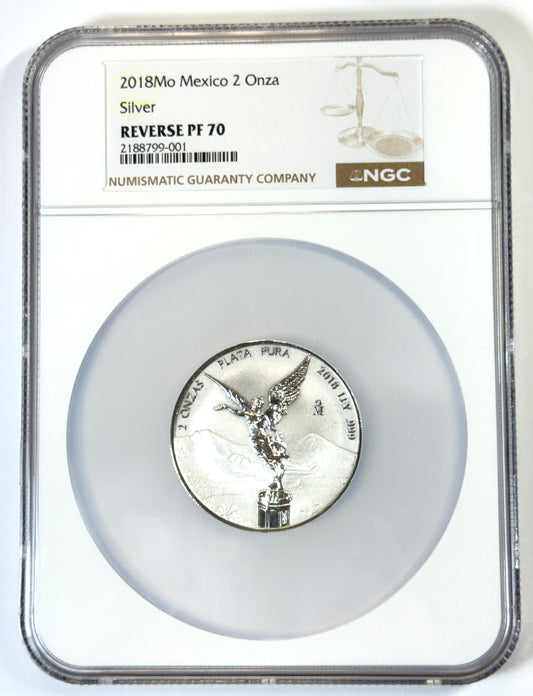 2018 Mexico Reverse Proof Silver Libertad 2 oz Silver Coin - Reverse PF70 NGC