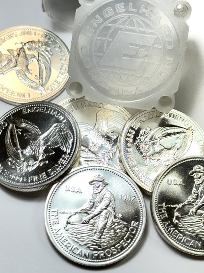 1987 Engelhard Prospector Eagle Reverse Blast white 1 OZ Silver Round