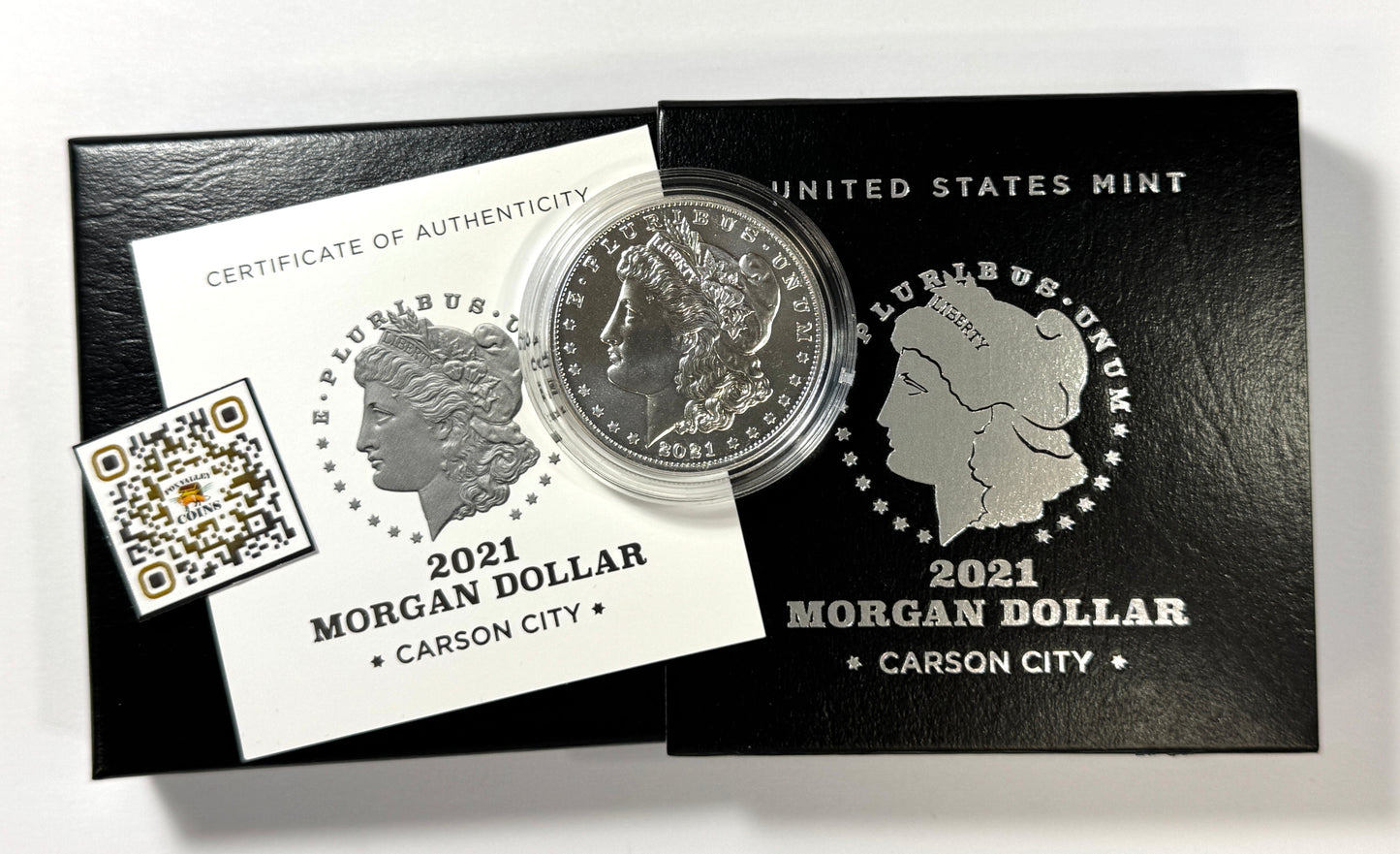 2021-CC Morgan Silver Dollar, Carson City Mint in US Mint OGP with COA
