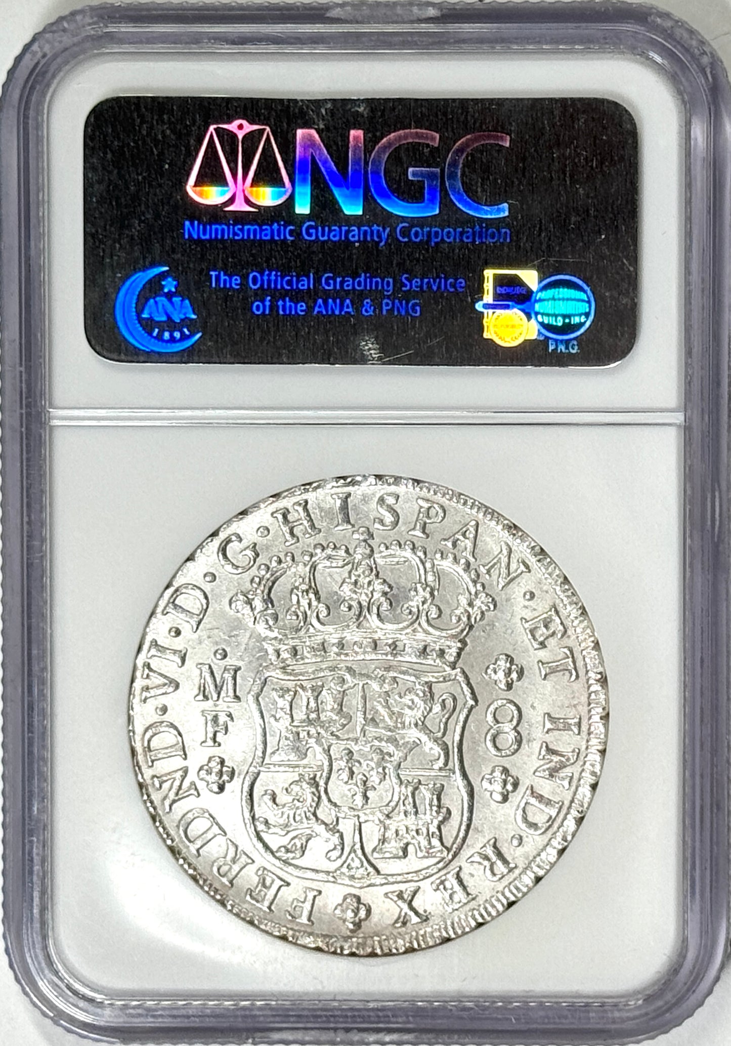 1754-Mo MF Colonial Mexico 8 Reales Pillar Dollar Silver Coin MS61 NGC