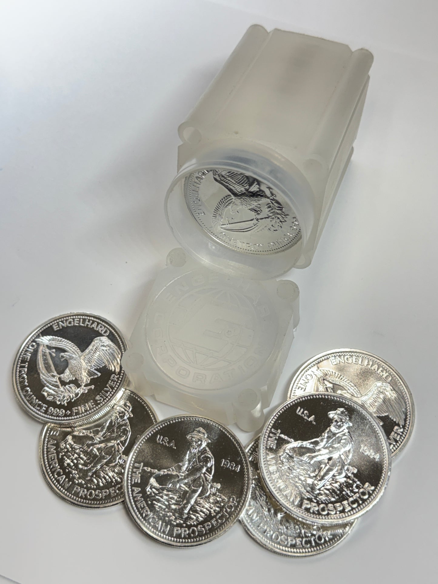 1984 Engelhard Prospector Eagle Reverse Blast white 1 OZ Silver Round