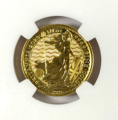 2023 Great Britain First Charles 1/4 oz Gold Britannia - MS70 NGC - Scarce!