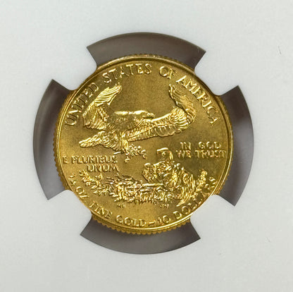 1993 $10 Gold American Eagle - 1/4 Oz Gold - NGC MS69 - Scarce Key Date