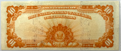 1907 $10 Gold Certificate Gold Seal Fr# 1172 PMG AU55