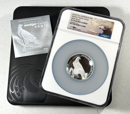 2016-P Australia Proof Wedge Tailed Eagle 5 oz Silver NGC PF70UC HR in OGP - Mercanti